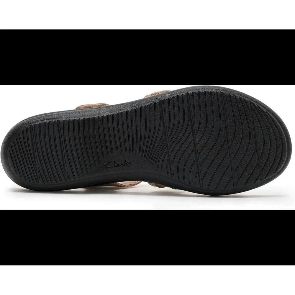 New Clarks Collection Women's April Belle Flat Sandal Laurieann Ivy US 11M
